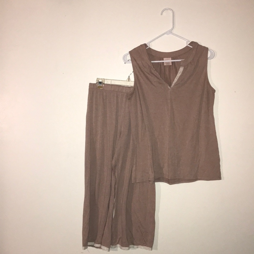 cabernet: pajama set light brown kinda pinkish